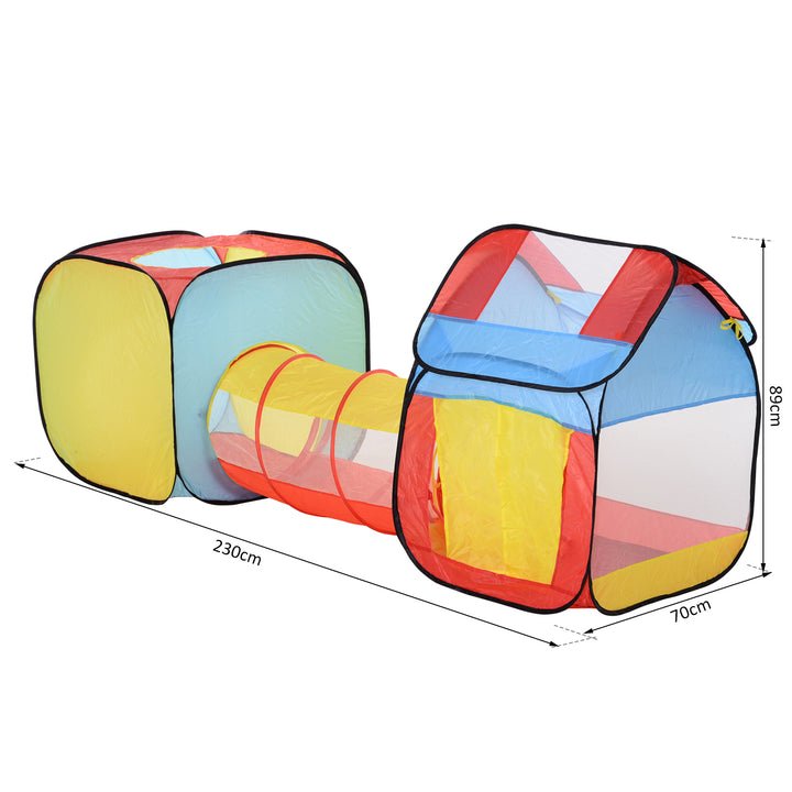 Toddler Polyester 3 in 1 Pop Up House Tent Play Tunnel Multi-Colour
