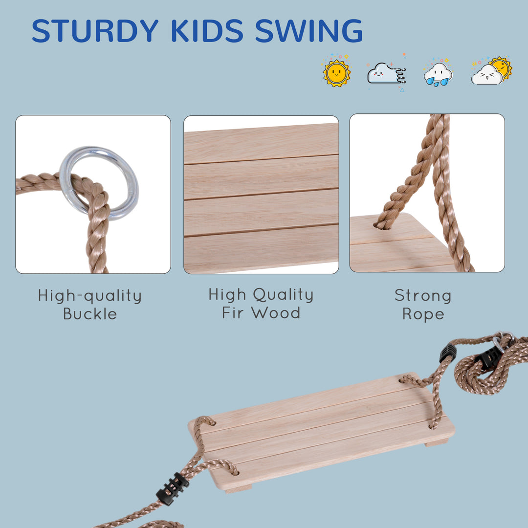 Wooden Garden Swing Seat Outdoor Pine Wood Swing Chair Adults &amp; Kids Adults