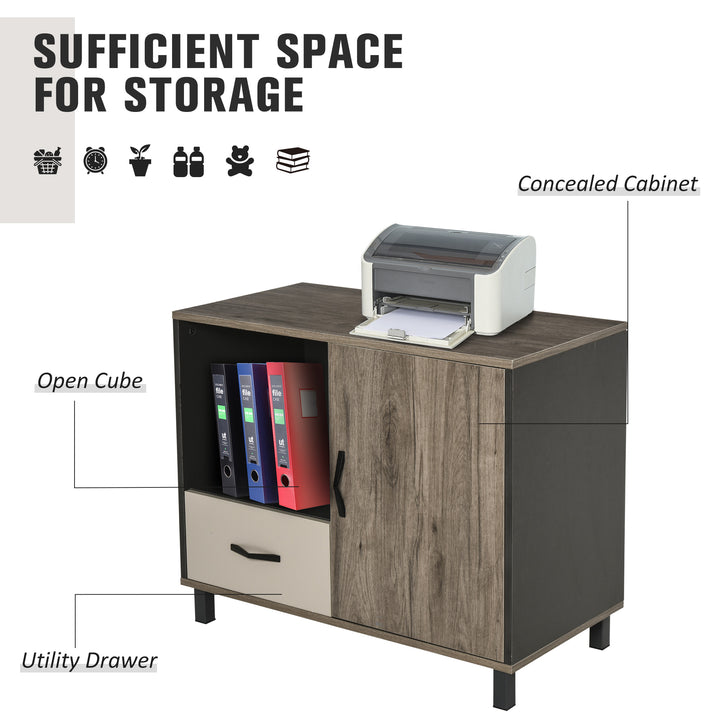 File Cabinet Storage Sideboard Floor Standing Cupboard w/ Drawer Shelves Office Furniture