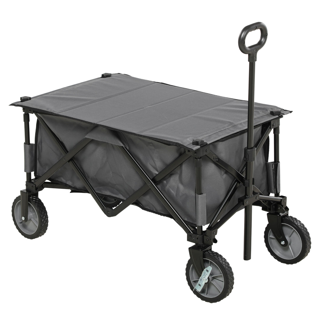 Garden Trolley, Folding Collapsible Camping Trolley-Dark Grey