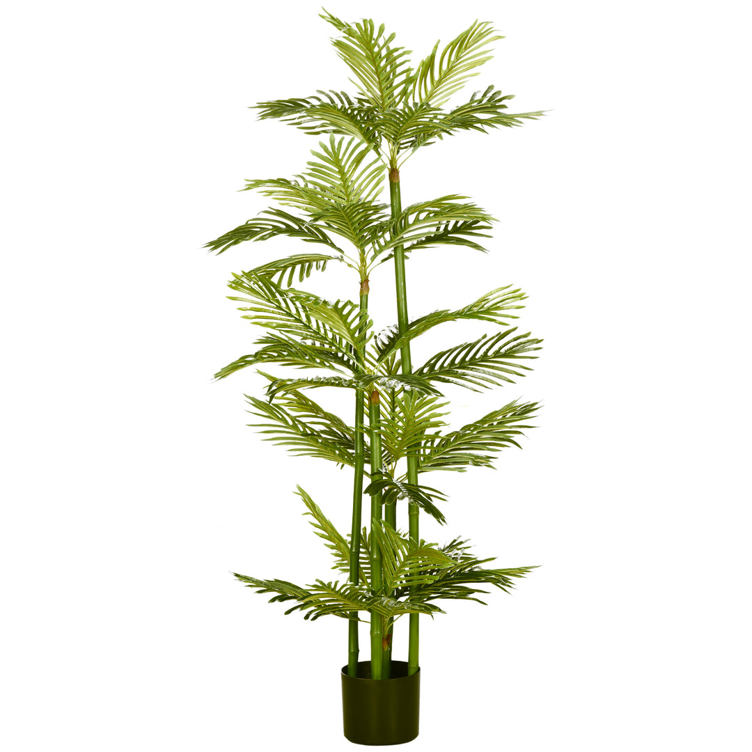 Artificial Plant Tropical Palm in Pot, Fake Plants for Home Indoor Outdoor Decor, 15x15x140cm