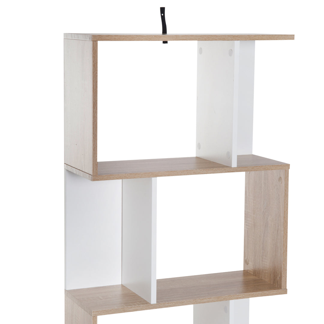 Particle Board 4-tier Storage Display Shelving Bookcase Unit Divider S Shape design Divider Unit