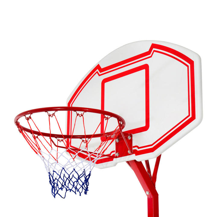 Steel Basketball Stand Height Adjustable Hoop Backboard Red