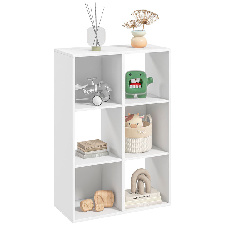 3-tier 6 Cubes Storage Unit Particle Board Cabinet Bookcase Organiser Home Office Shelves White