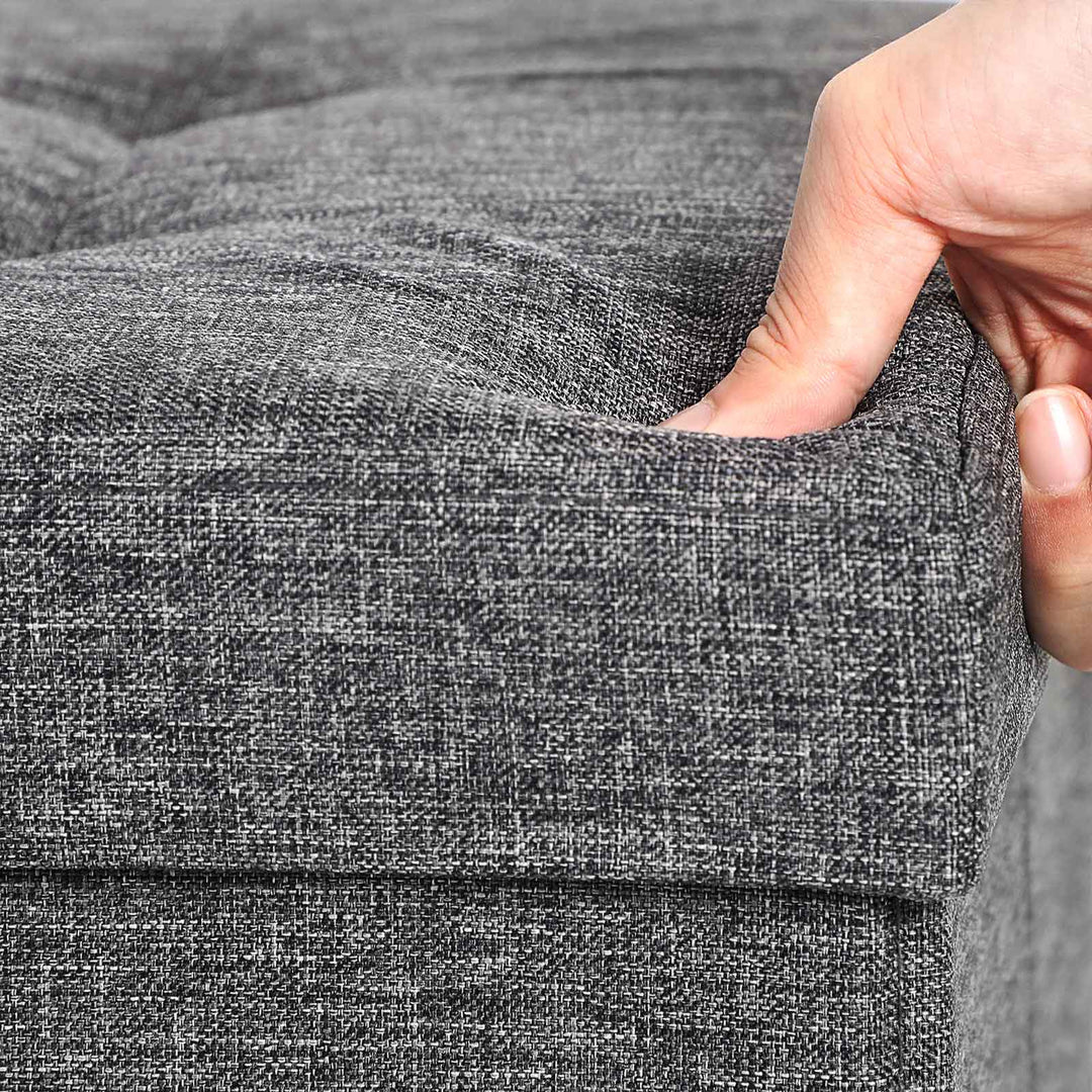 80L Linen Look Ottoman