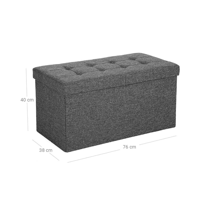 80L Linen Look Ottoman