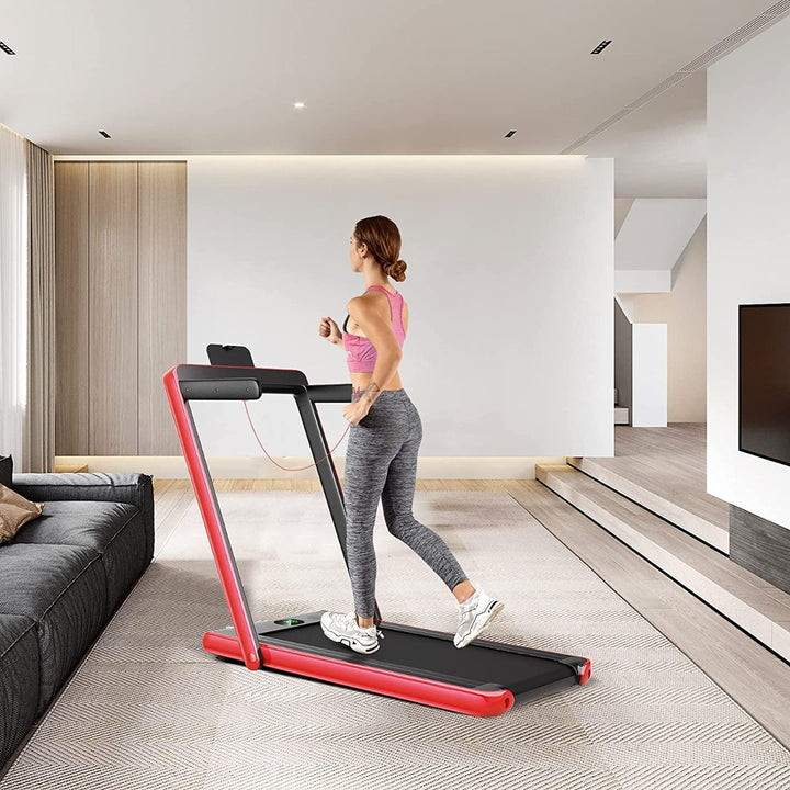 Folding Bluetooth Electric Treadmill-Red