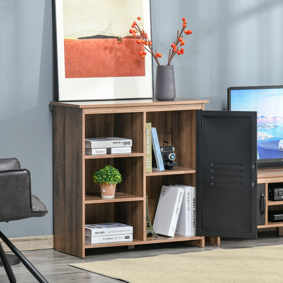 Cupboard Storage Cabinet with 3 Tiers and Steel Door, Home Organizer Sideboard with Adjustable Shelf for Dining Room, Living Room, Kitchen