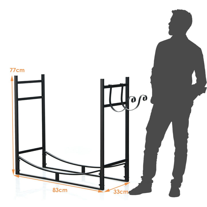 Wood Stacker Stand with Kindling Holders-33"