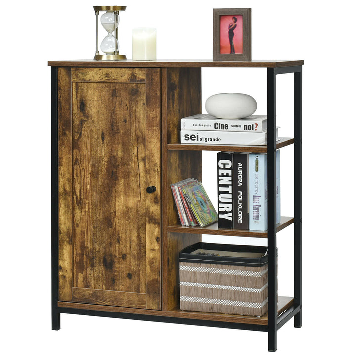 Industrial Styled Freestanding Storage Cupboard with 3 Side Shelves