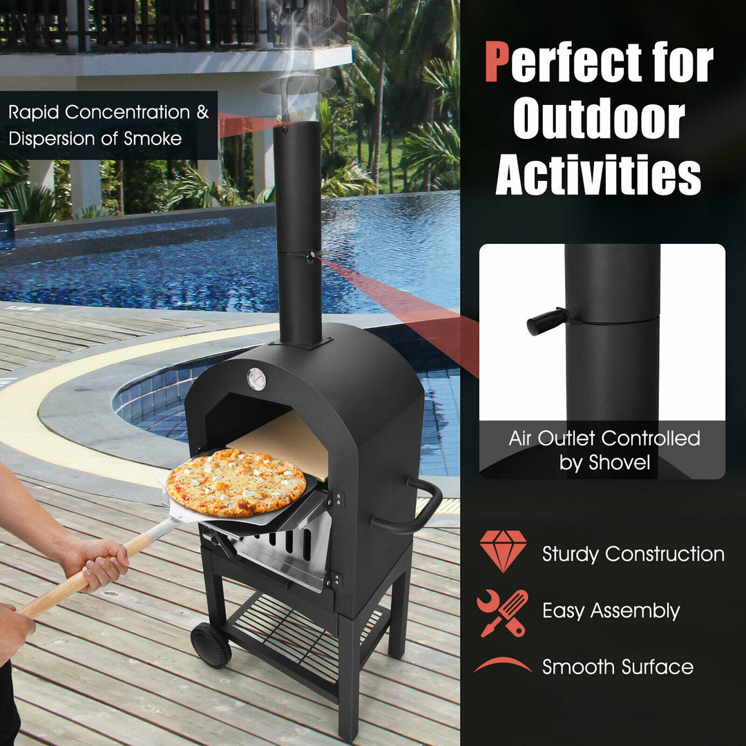 Portable Pizza Oven with Pizza Stone and Waterproof Cover for Outdoor Use