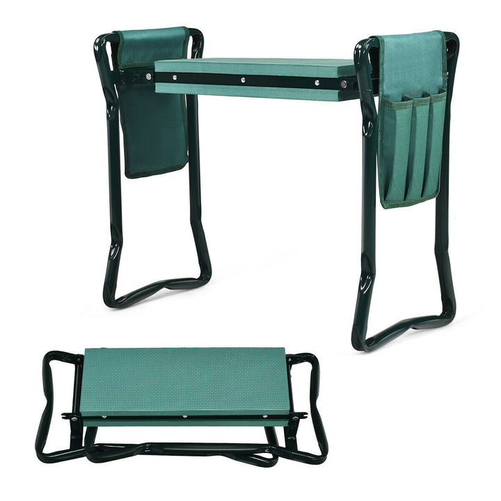 Folding Padded Garden Kneeler, Seat with Tool Storage