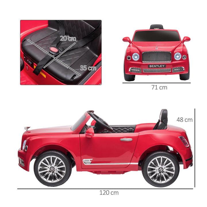 Kids Electric Ride On Car with Parent Remote, 12V Battery Powered Toy Car with Music Horn Lights MP3 Suspension Wheels for 37-72 Months, Red