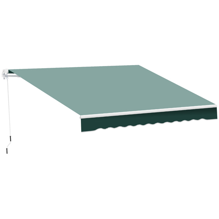 2.5m x 2m Garden Patio Manual Awning Canopy Sun Shade Shelter Retractable with Winding Handle Green