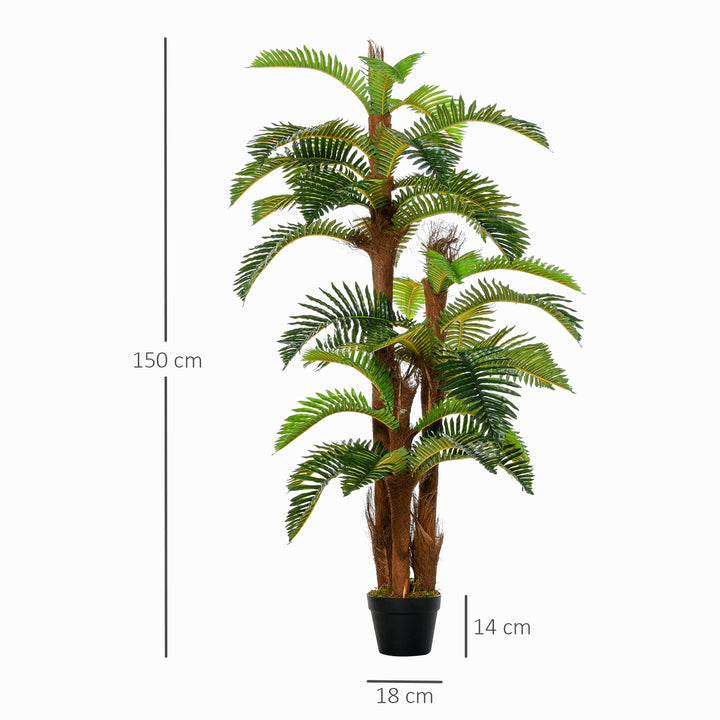 150cm/5FT Artificial Fern Tree Decorative Plant 36 Leaves with Nursery Pot, Fake Plant for Indoor Outdoor Décor