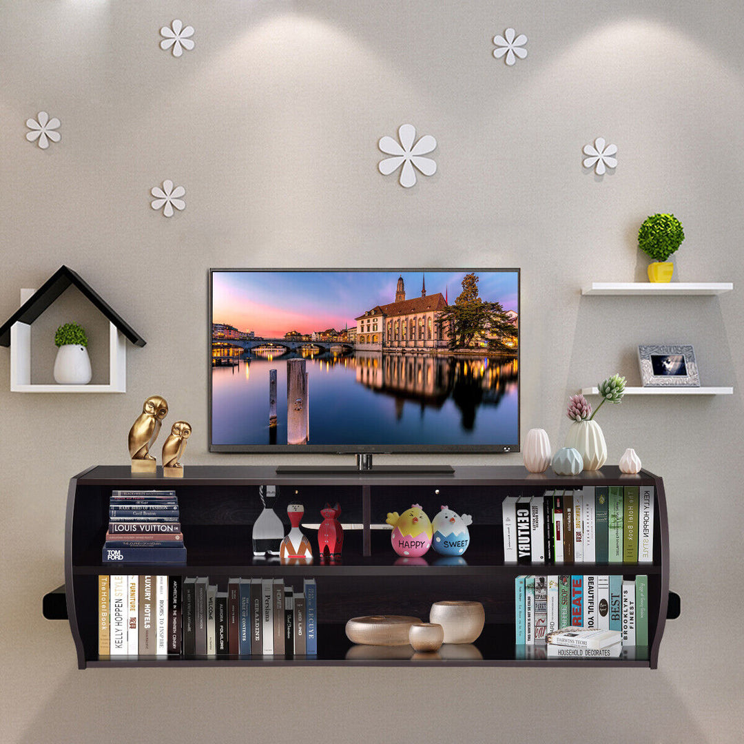 Wall-Mounted TV Stand, Floating Cabinet Media Centre -Coffee