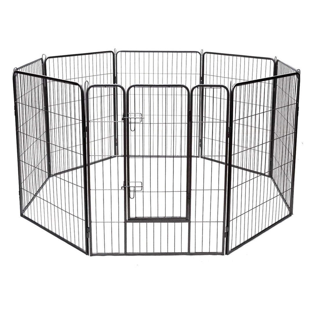 8-Panel Height Anti-Rust Pet Playpen with Lockable Gate