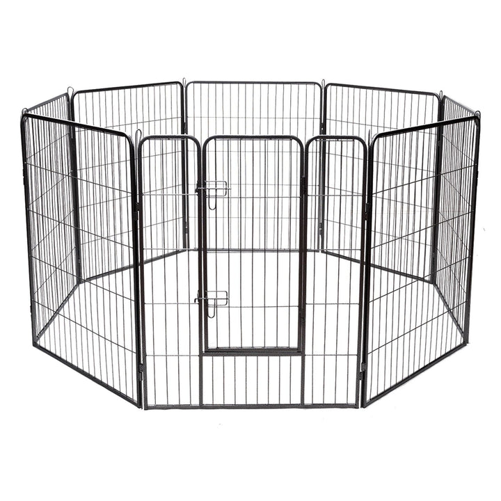 8-Panel Height Anti-Rust Pet Playpen with Lockable Gate