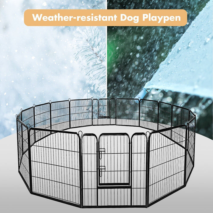 8-Panel Height Anti-Rust Pet Playpen with Lockable Gate