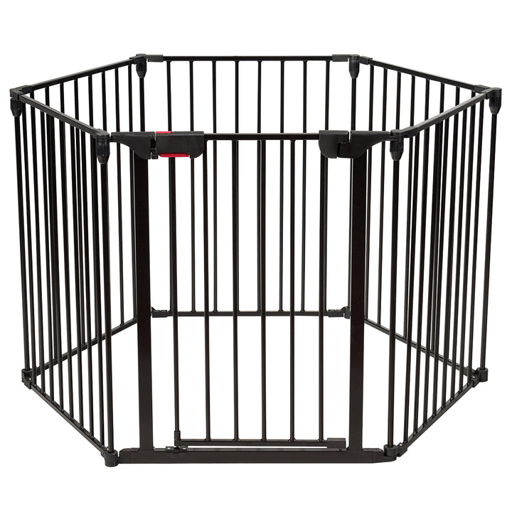 Baby Playpen Metal Foldable Design with Safety Lock-Black