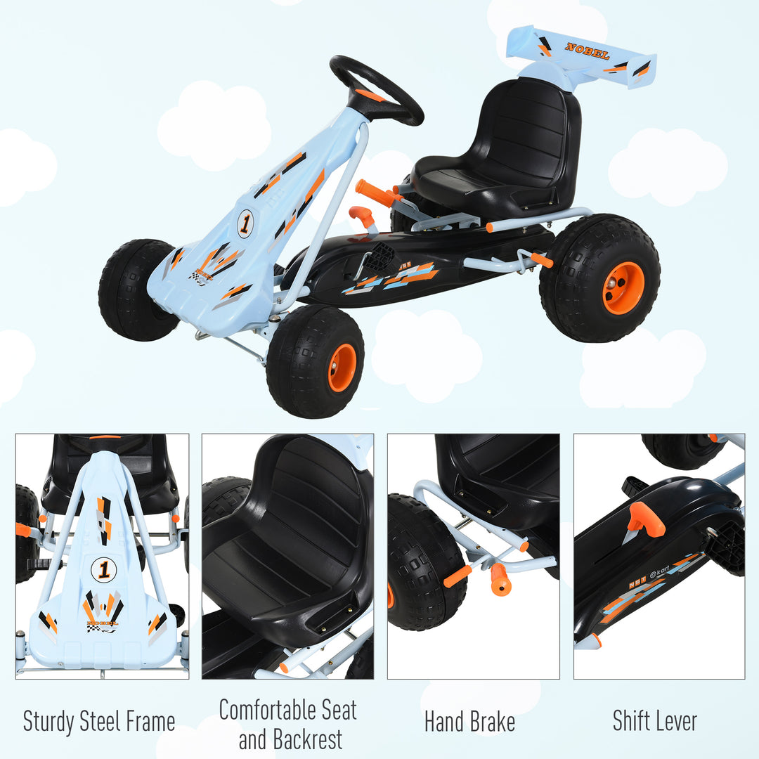 Kids Adjustable Seat PP Pedal Go-Kart Blue/Orange