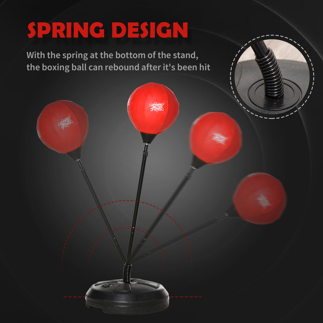 Kids Boxing Set, Adjustable Height Punching Ball, Free Standing Punch Bag with Boxing Gloves for 8-10 Years Children