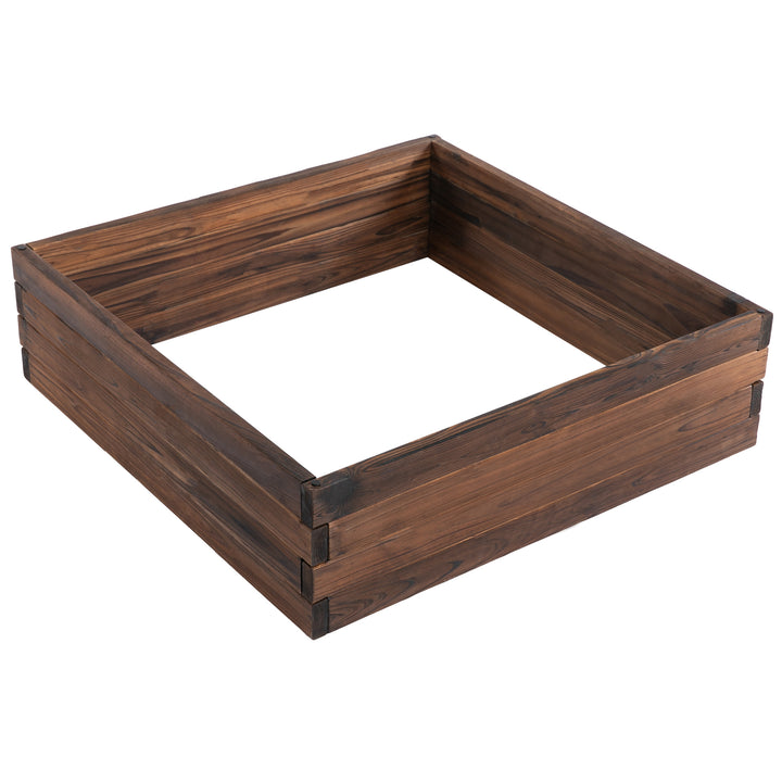 Outsunny Garden Wooden Raised Bed Planter Grow Containers For Outdoor Patio Plant Flower Vegetable 80L x 80W x 22.5H cm