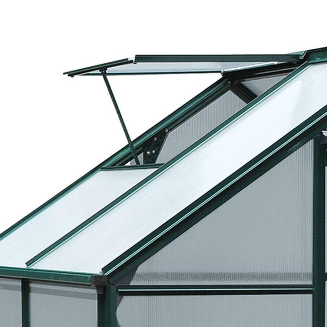 Outsunny Clear Polycarbonate Greenhouse Large Walk-In Green House Garden Plants Grow Galvanized Base Aluminium Frame w/ Slide Door (6ft x 4ft)