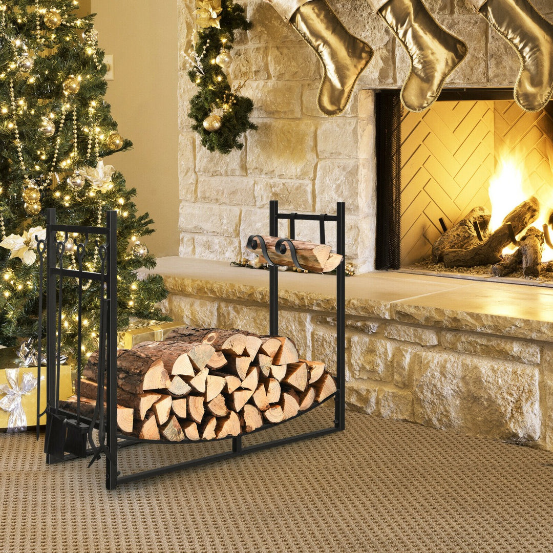 Wood Stacker Stand with Kindling Holders-36"
