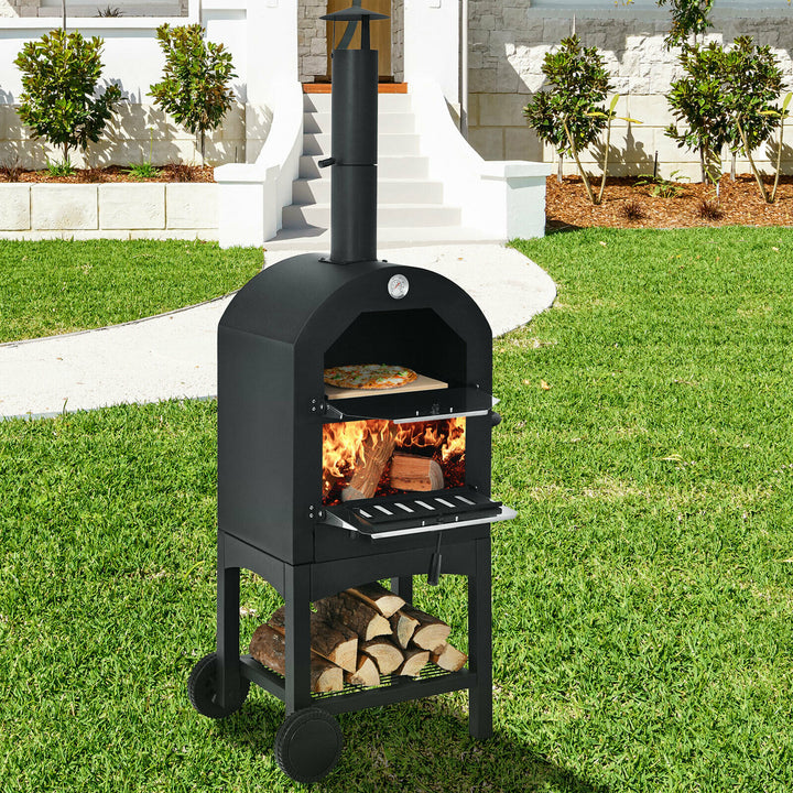 Portable Pizza Oven with Pizza Stone and Waterproof Cover for Outdoor Use