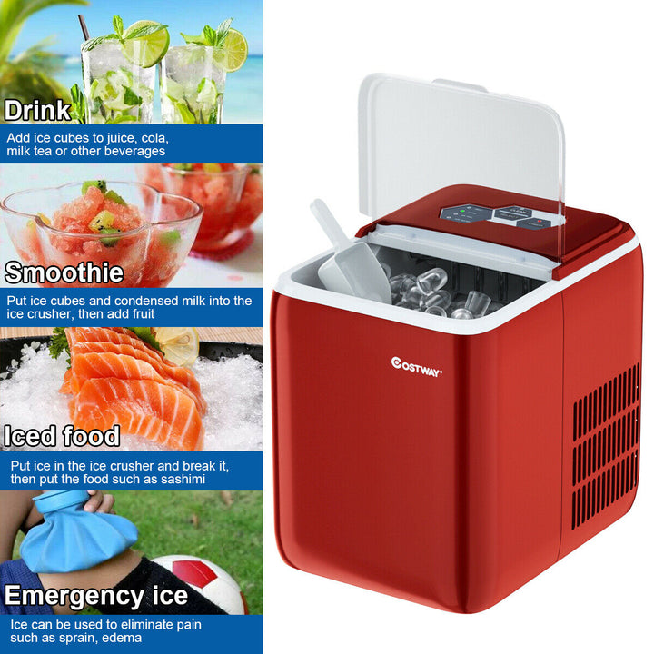 Portable Electric Ice Cube Maker 2.6L-Red
