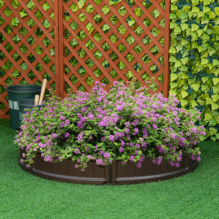 Outsunny Raise Garden Bed Kit, Round Planter Box Above Ground, DIY Assembly for Flowers/Herb/Vegetables Outdoor Garden Backyard, Φ123 x 21cm