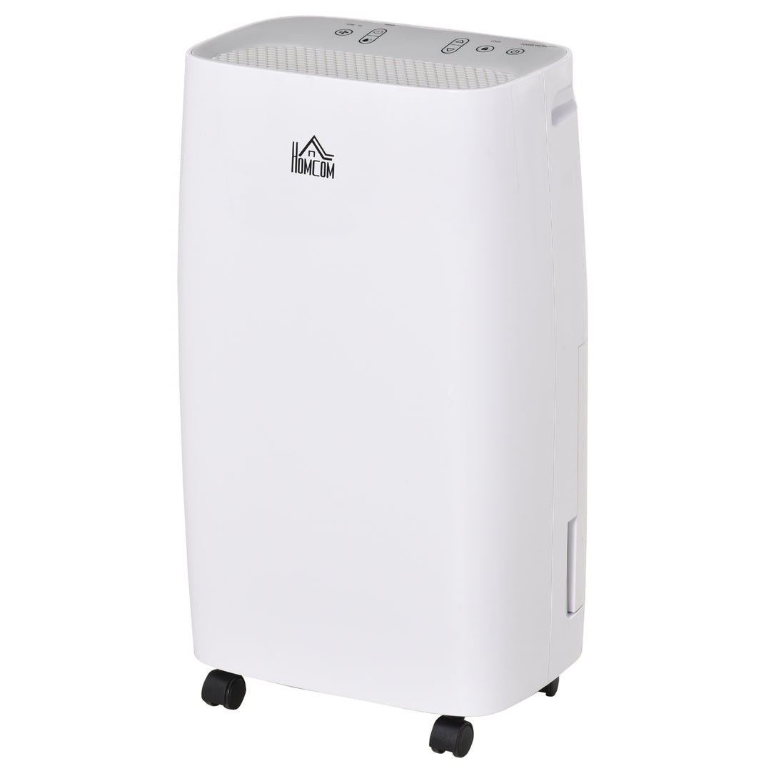 Portable Electric Dehumidifier with 24H Timer, 2 Speed Modes, White