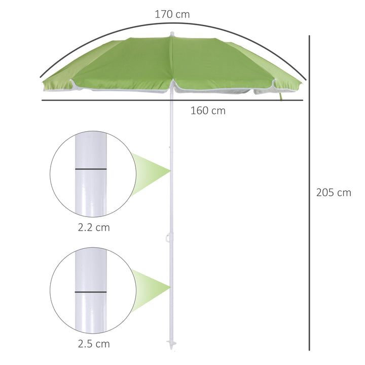 Tilted Steel Frame Beach Parasol- Green