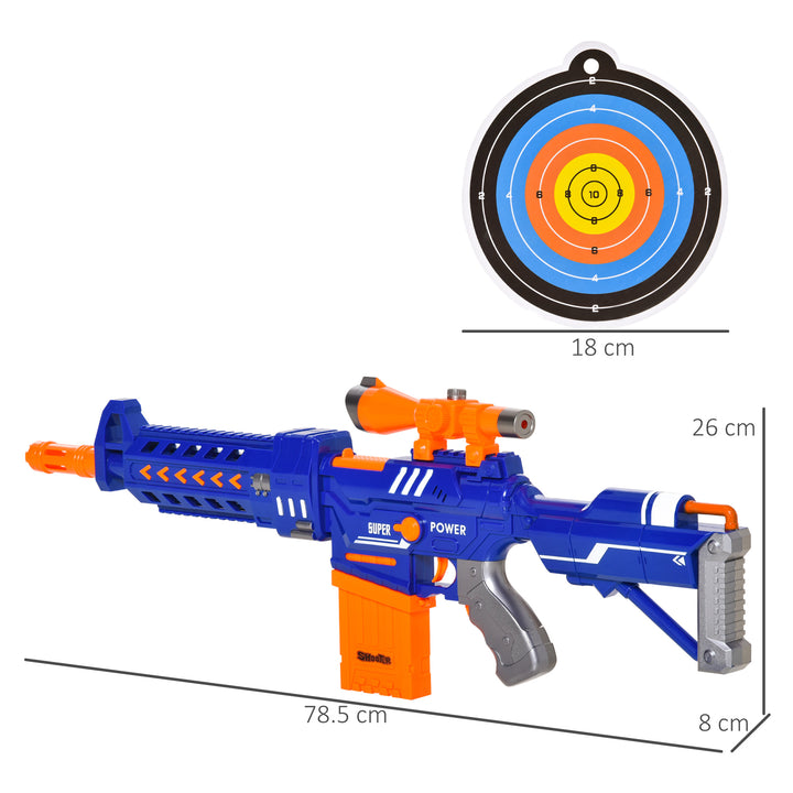 Toy Automatic Foam Blaster Gun Shooter w/ 20 Soft EVA Refill Darts Continuous Shot Magazine Shooting Target Board for Boys &amp; Girls 8-12 Years