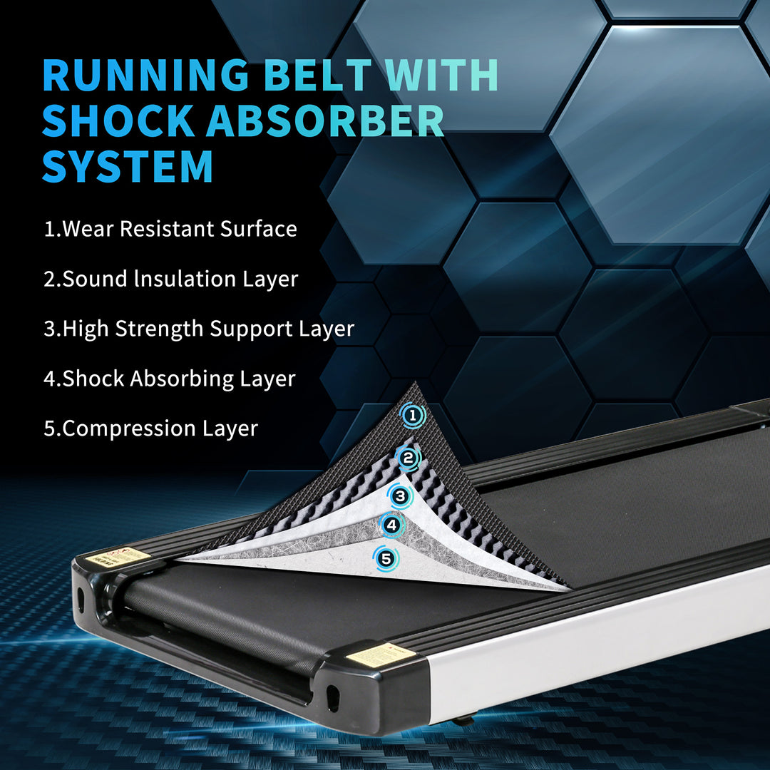 Electric Treadmill Walking Machine 735W Motorised Walking Treadmill 1-6km/h Aerobic Exercise Walking Pad w/ LED Display &amp; Remote Control