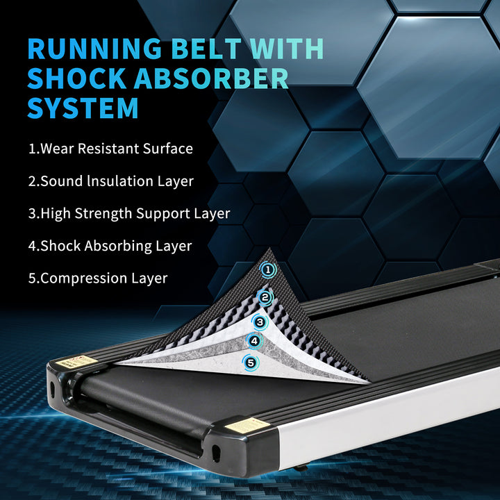 Electric Treadmill Walking Machine 735W Motorised Walking Treadmill 1-6km/h Aerobic Exercise Walking Pad w/ LED Display &amp; Remote Control