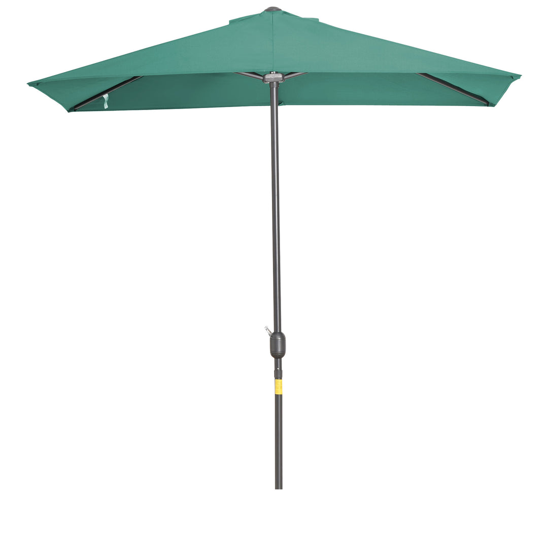 Outsunny Half Parasols Balcony Semi Round Umbrella Patio Crank Handle (2.3m, Green)- NO BASE INCLUDED