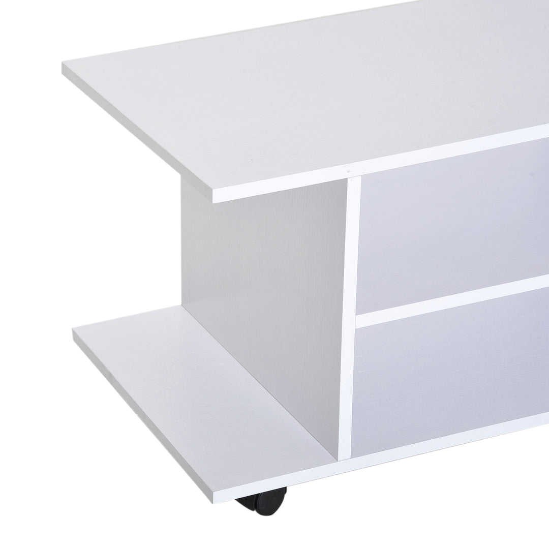 TV Stand W/ Shelves -White