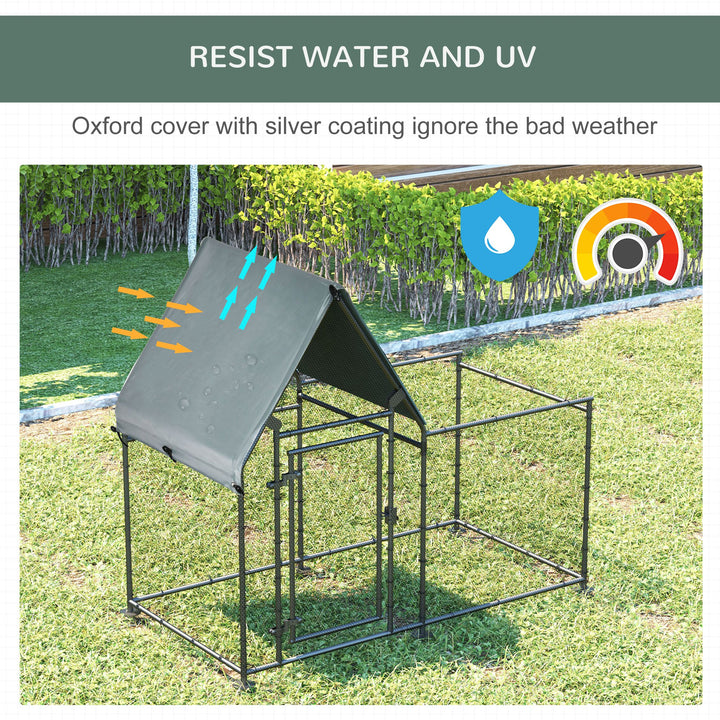 PawHut Walk In Chicken Run, Large Galvanized Chicken Coop, Hen Poultry House Cage, Rabbit Hutch Metal Enclosure, 200 x 105 x 172cm