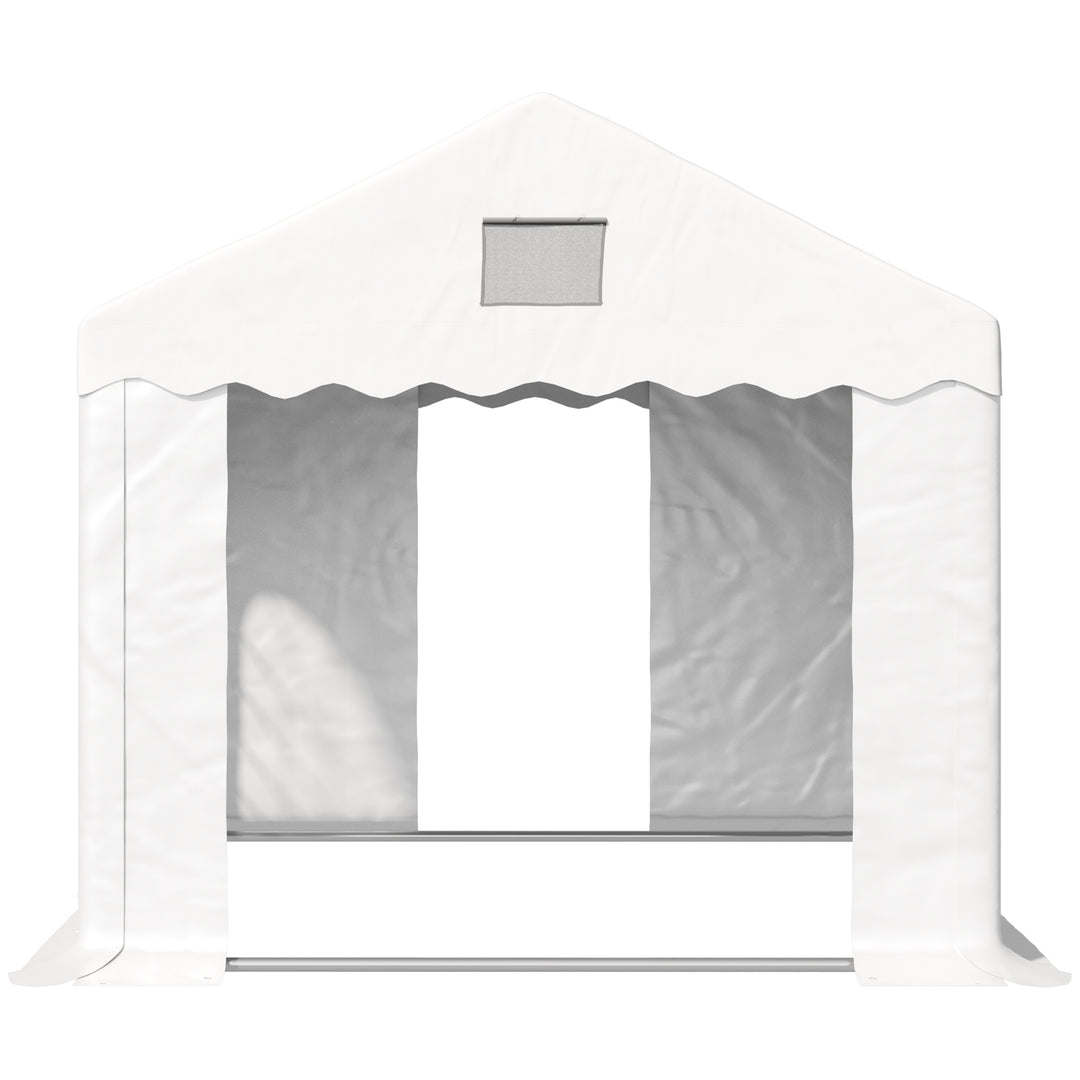 Outsunny 4 x 3 m Gazebo Canopy Party Tent with 4 Removable Side Walls and Windows for Outdoor Event, White