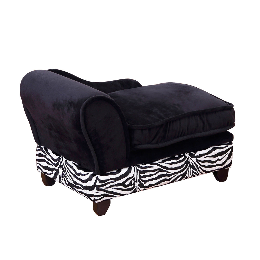 Dog Sofa Bed for XS-Sized Dogs, Pet Chair with Hidden Under Seat Storage, Cat Sofa Lounge with Removable Soft Cushion, Thick Sponge, Wooden Frame