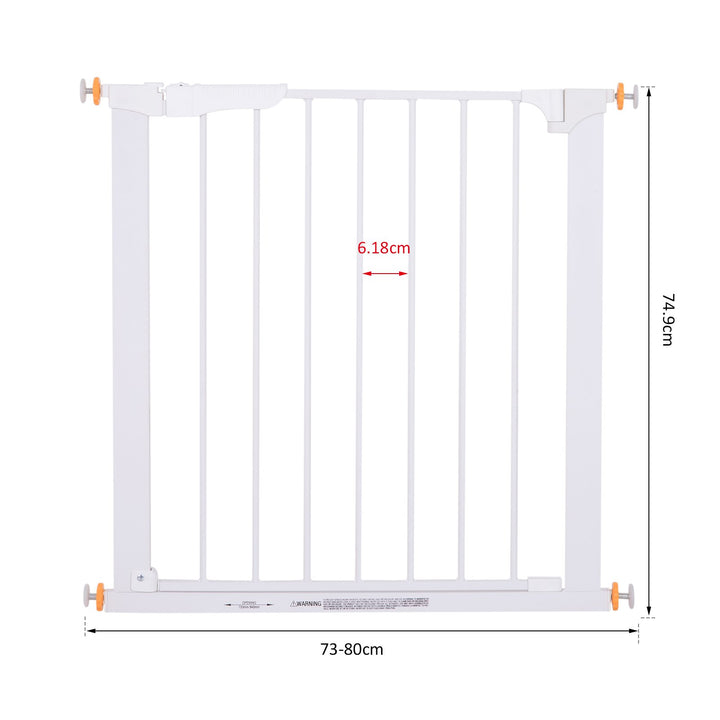 Pet Safety Barrier Gate W/ Iron tube, 74.9H x 73-80W cm-White