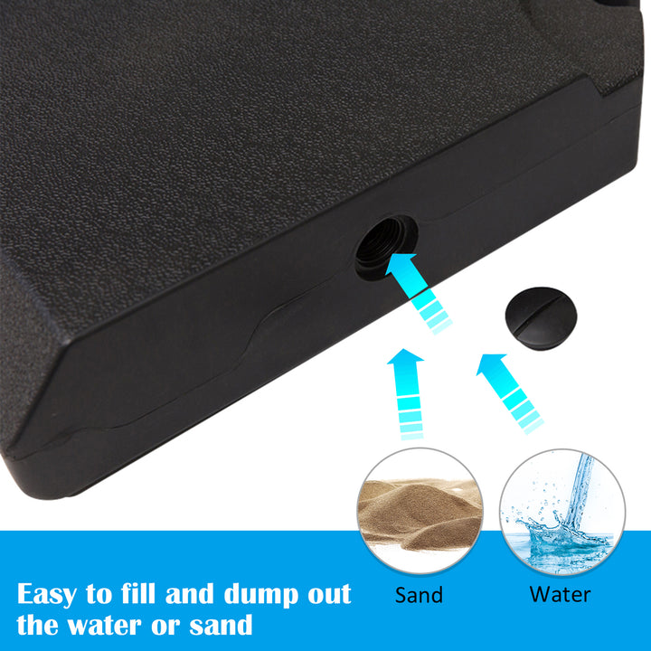 HD Polyethylene Sand or Water Fillable Parasol Base Black