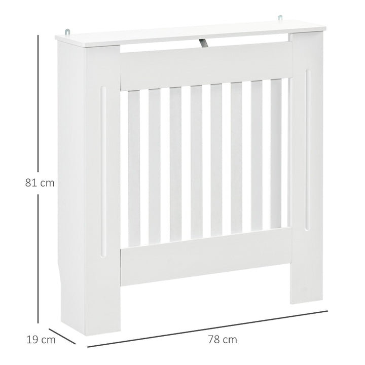 MDF Radiator Cover Wooden Cabinet Shelving Home Office Vertical Slattted Vent White 78L x 19W x 81H