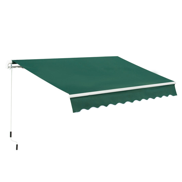 Awnings for Patio Awning Canopy Shelter Garden Sun Shade UV Blocker Light Weight Aluminium Frame w/ Hand Crank 3 x 2m Green