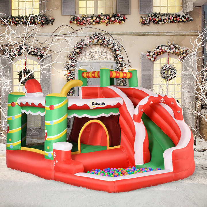 Kids Bounce Castle House Inflatable Trampoline Slide Water Pool Climbing Wall 4 in 1 with Inflator Carrybag for Kids Age 3-8