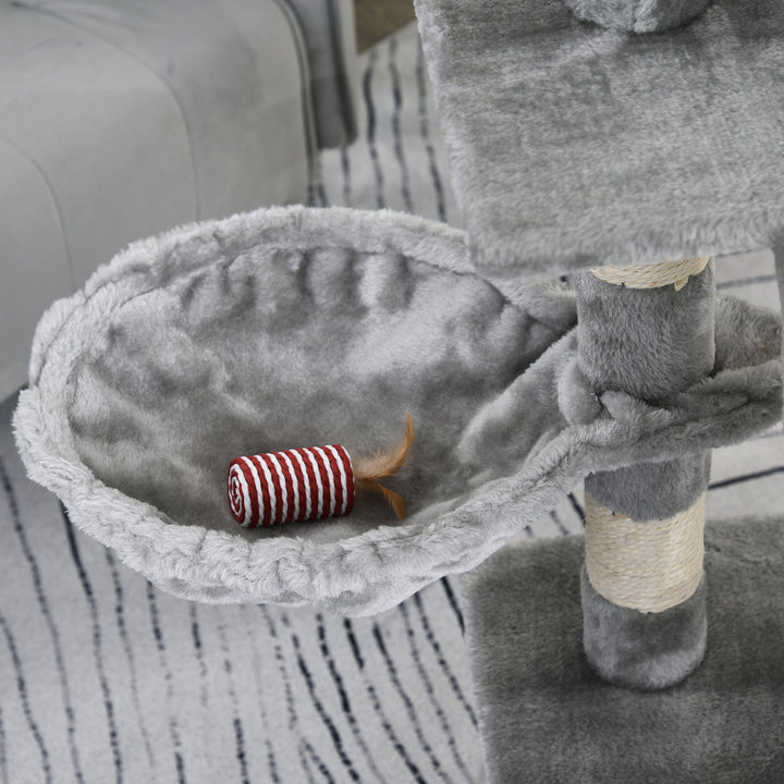 Plush Cat Tree with Sisal Scratching Post - Light Gray