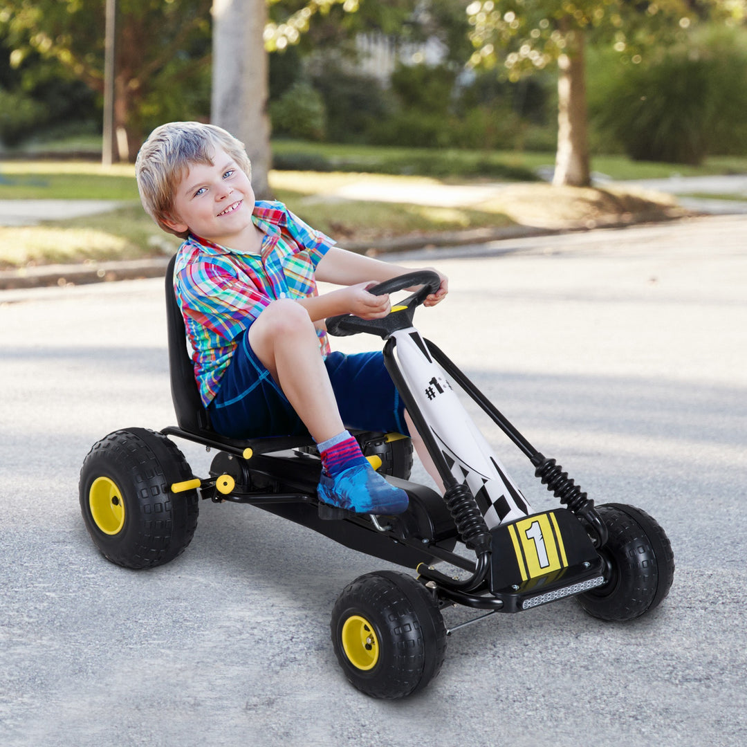 Kids Adjustable Seat PP Pedal Go-Kart Yellow/Black