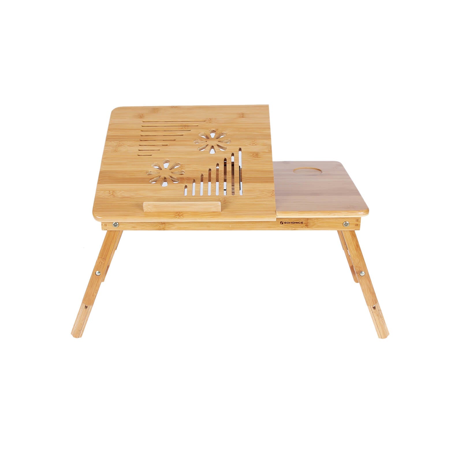 SONGMICS Adjustable Laptop Table Folding Lapdesk PC Desktop Notebook Stand Sofa Desk Bamboo Bed Tray with Drawer LLD002